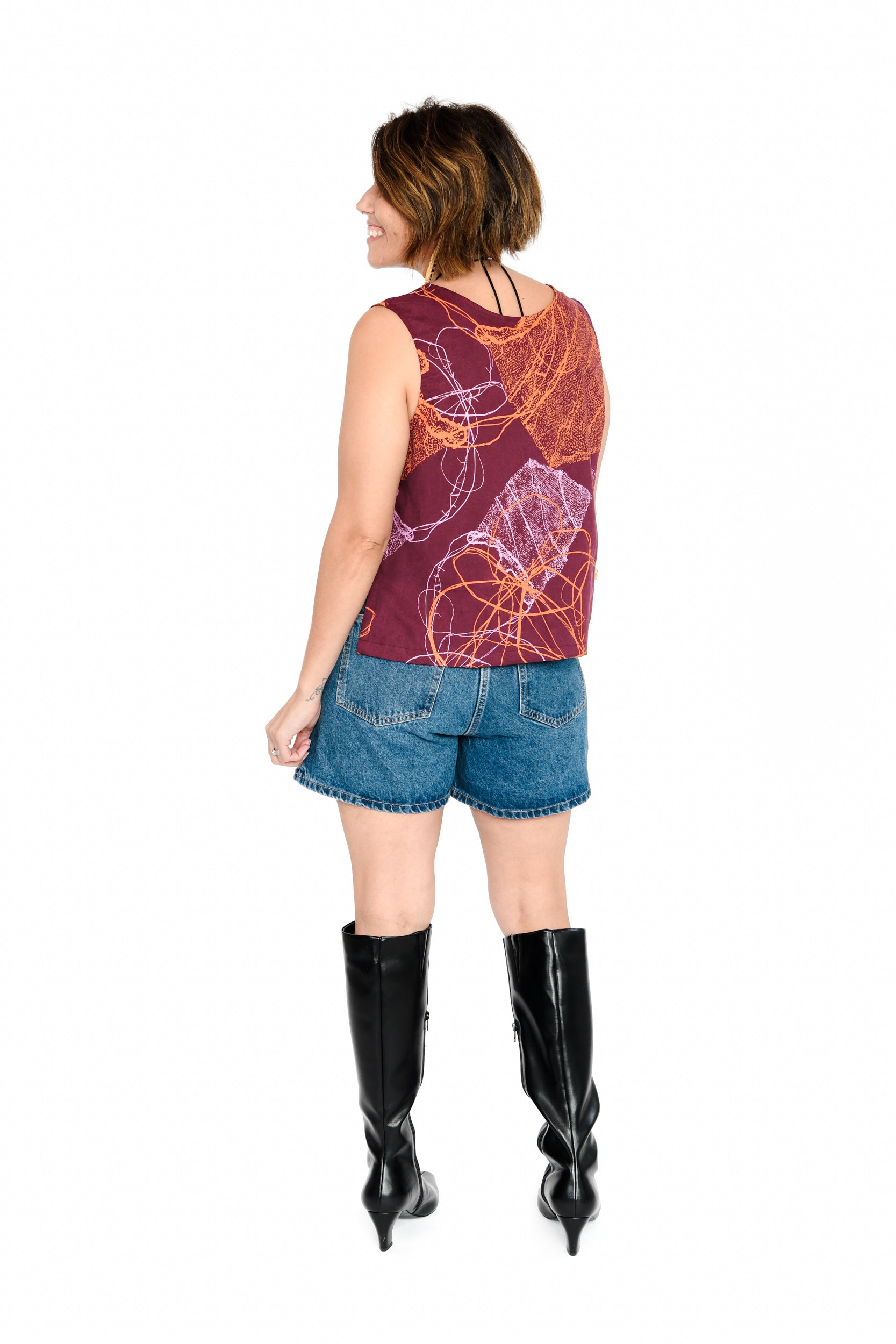 Cropped Boxy Tank - Woven in History