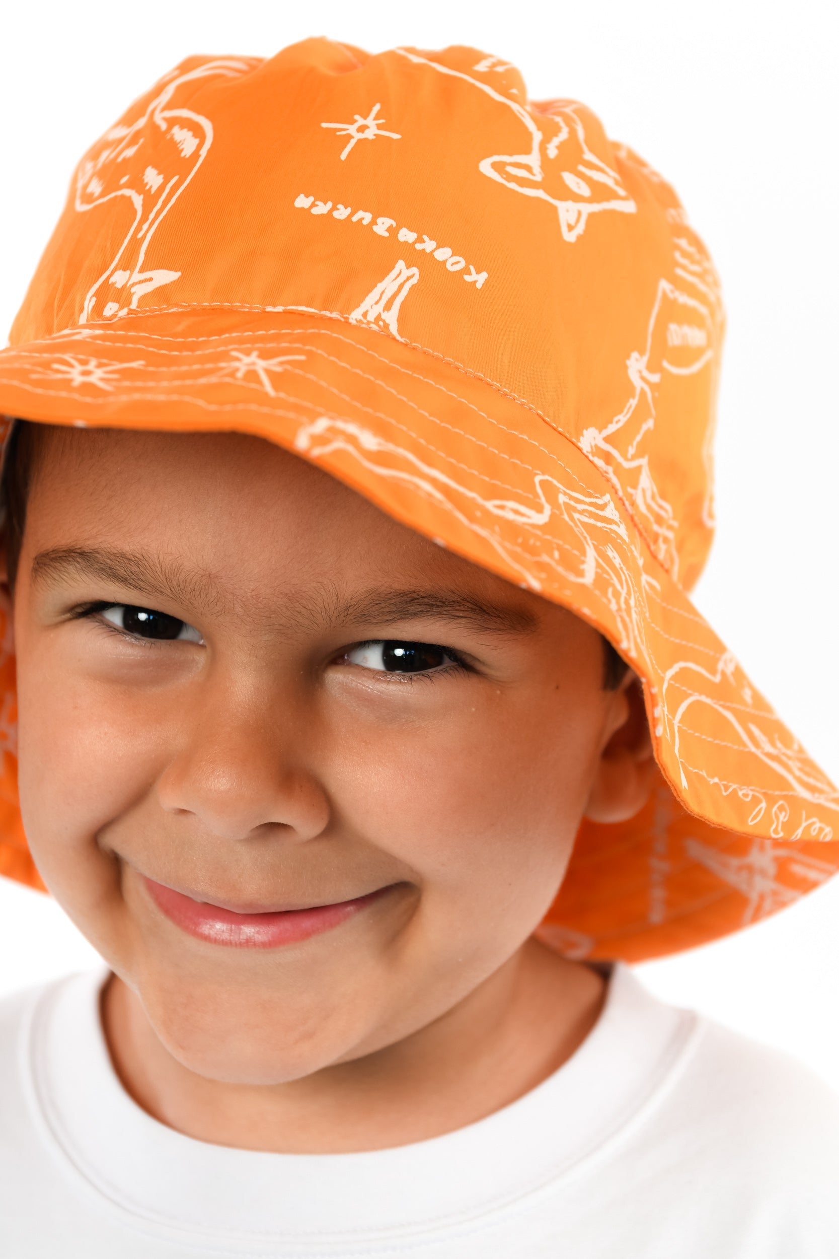 Kids Bucket Hat - Jinabara Country Animals (Sunkist)