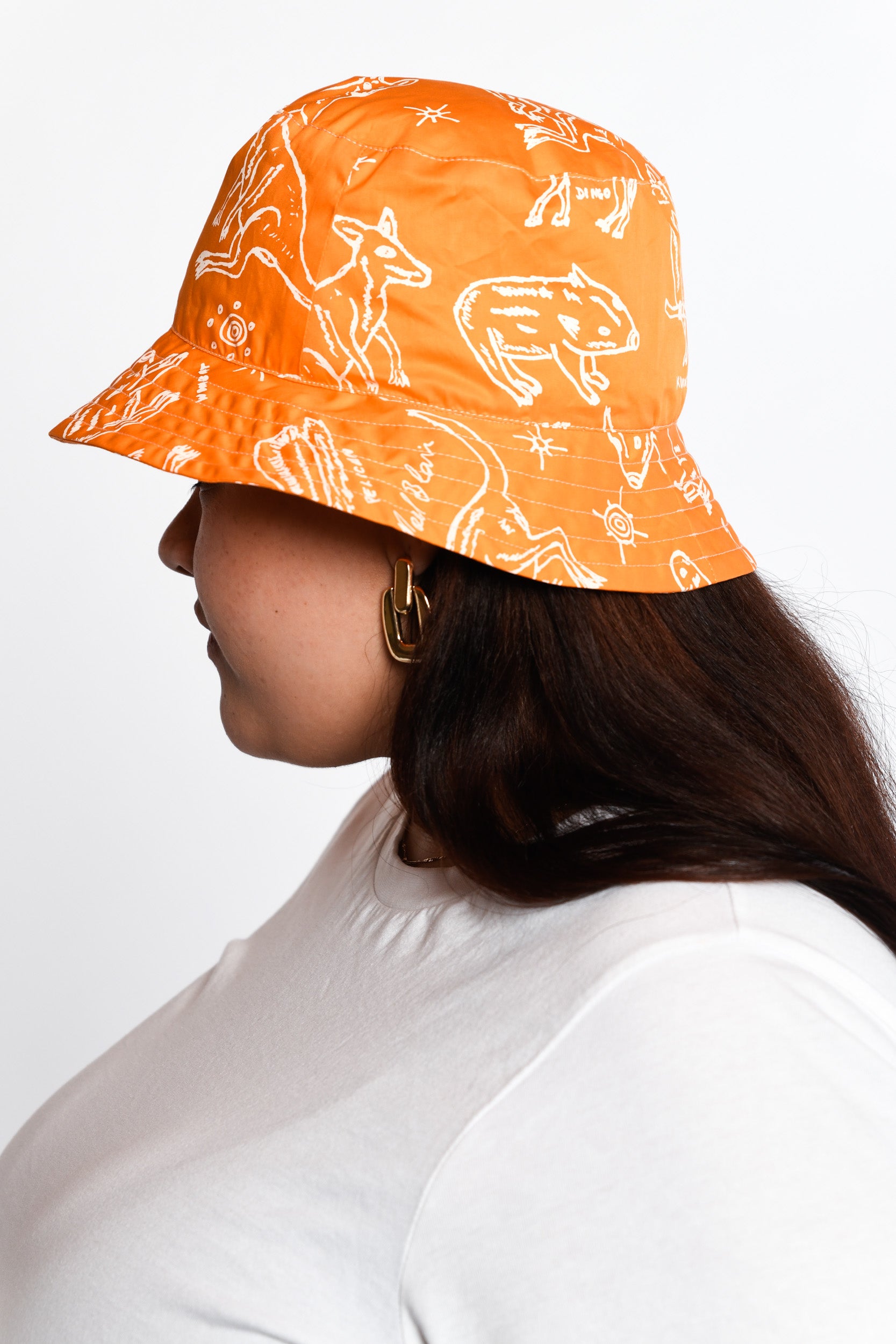 Bucket Hat - Jinabara Country Animals (Sunkist)