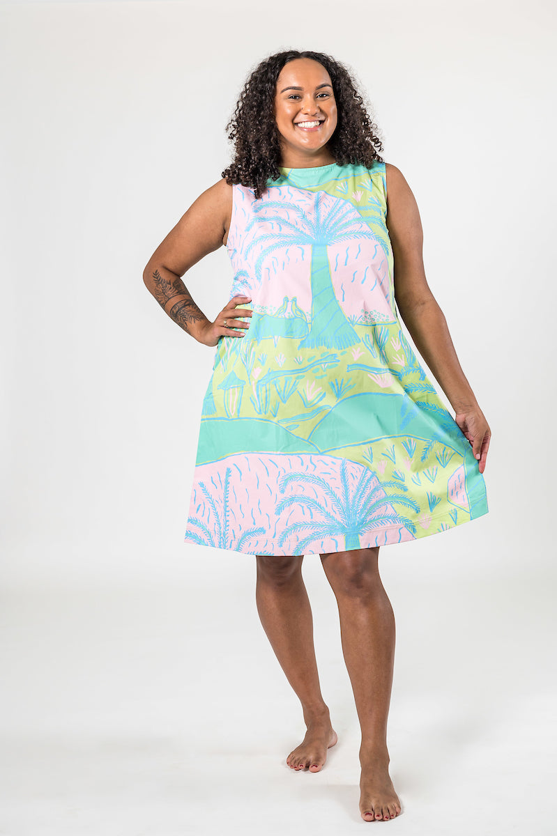 Midi Dress - Bulgan Warra (Sacred Lake)