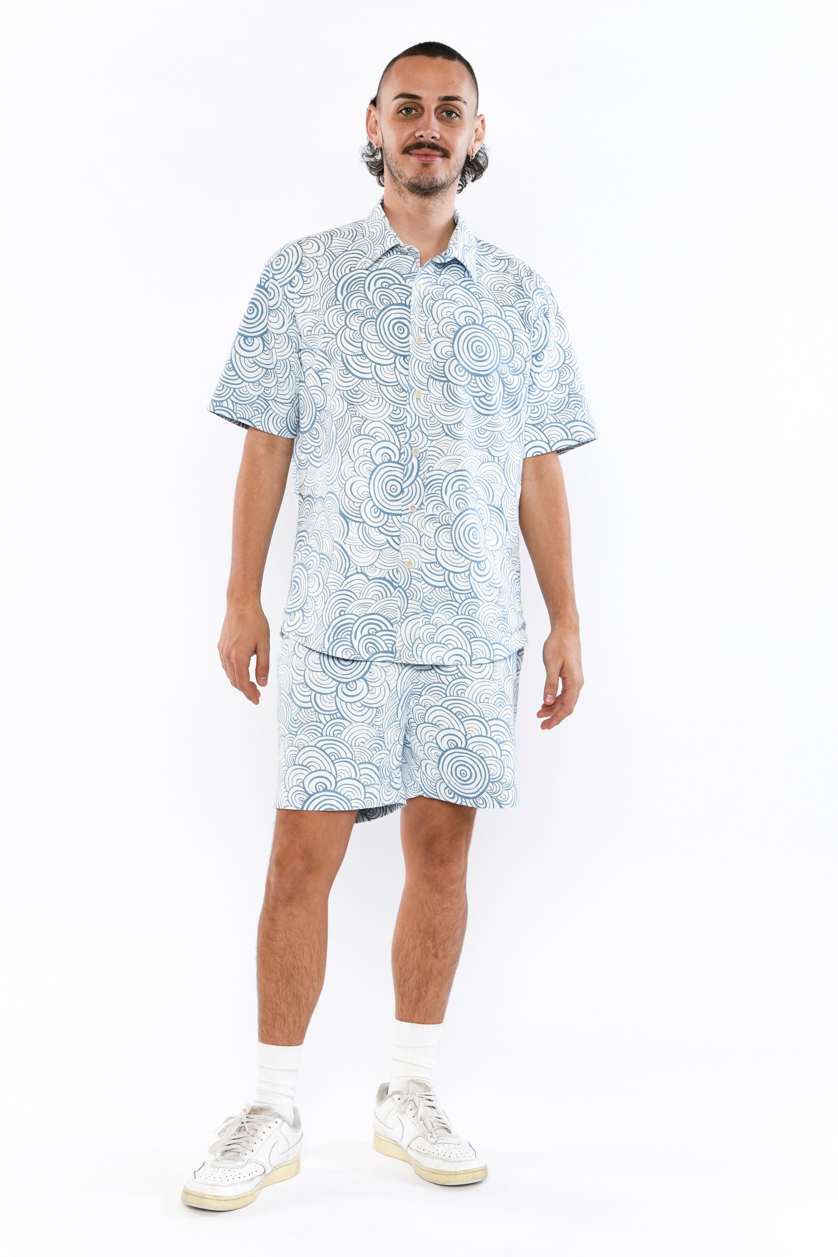 Short Sleeve Collared Shirt - Kwatye Iperte (Waterholes)