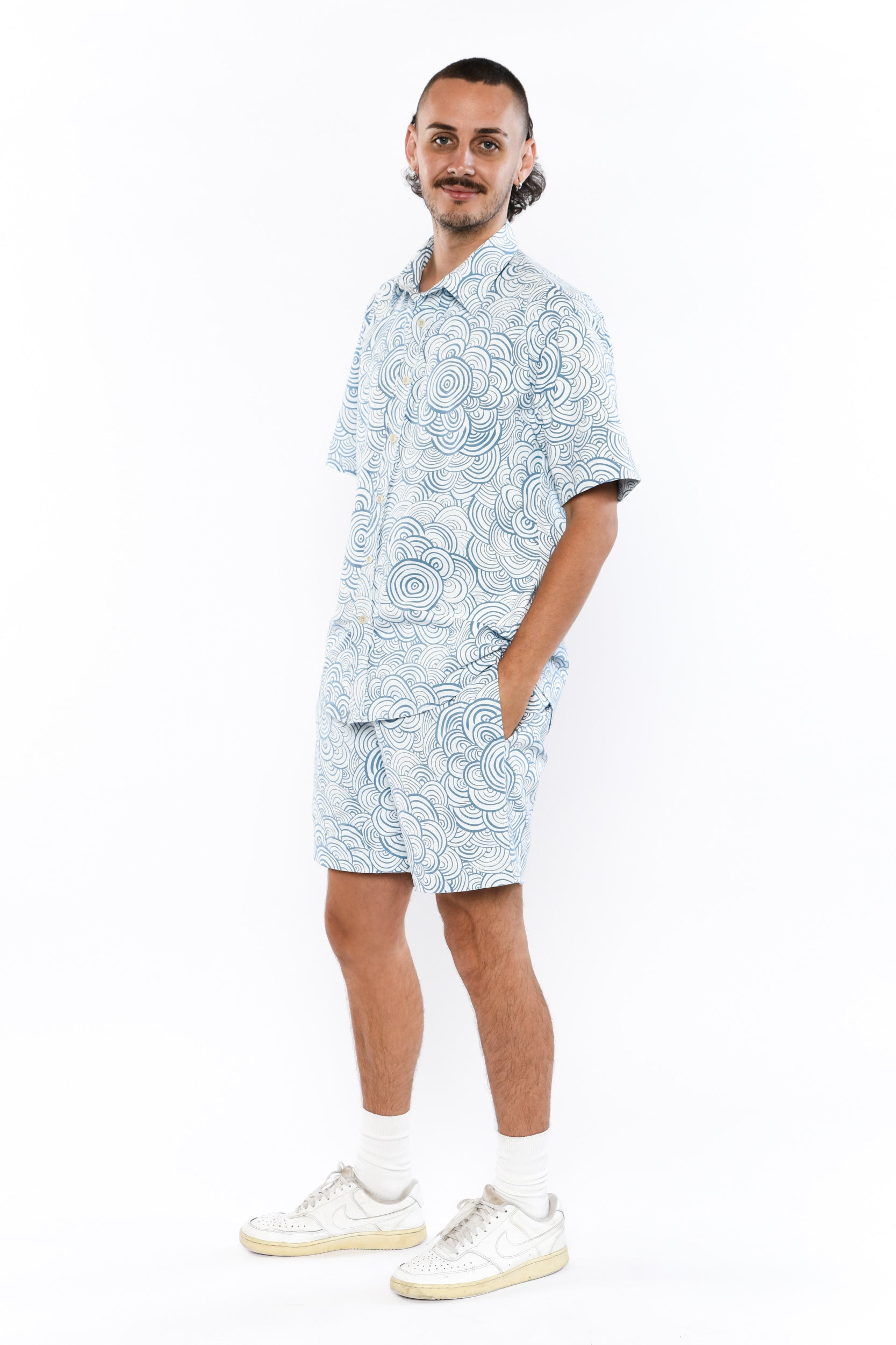 Short Sleeve Collared Shirt - Kwatye Iperte (Waterholes)