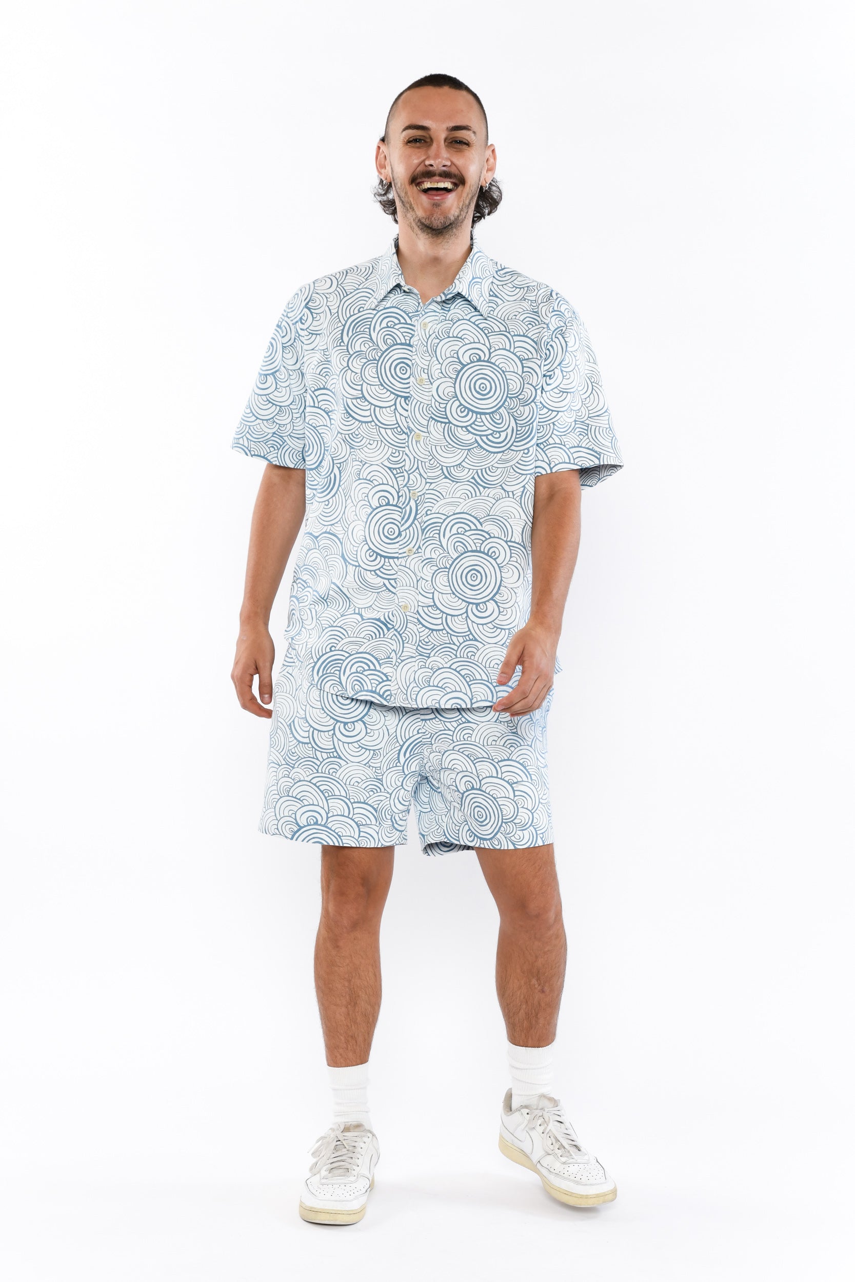 Short Sleeve Collared Shirt - Kwatye Iperte (Waterholes)