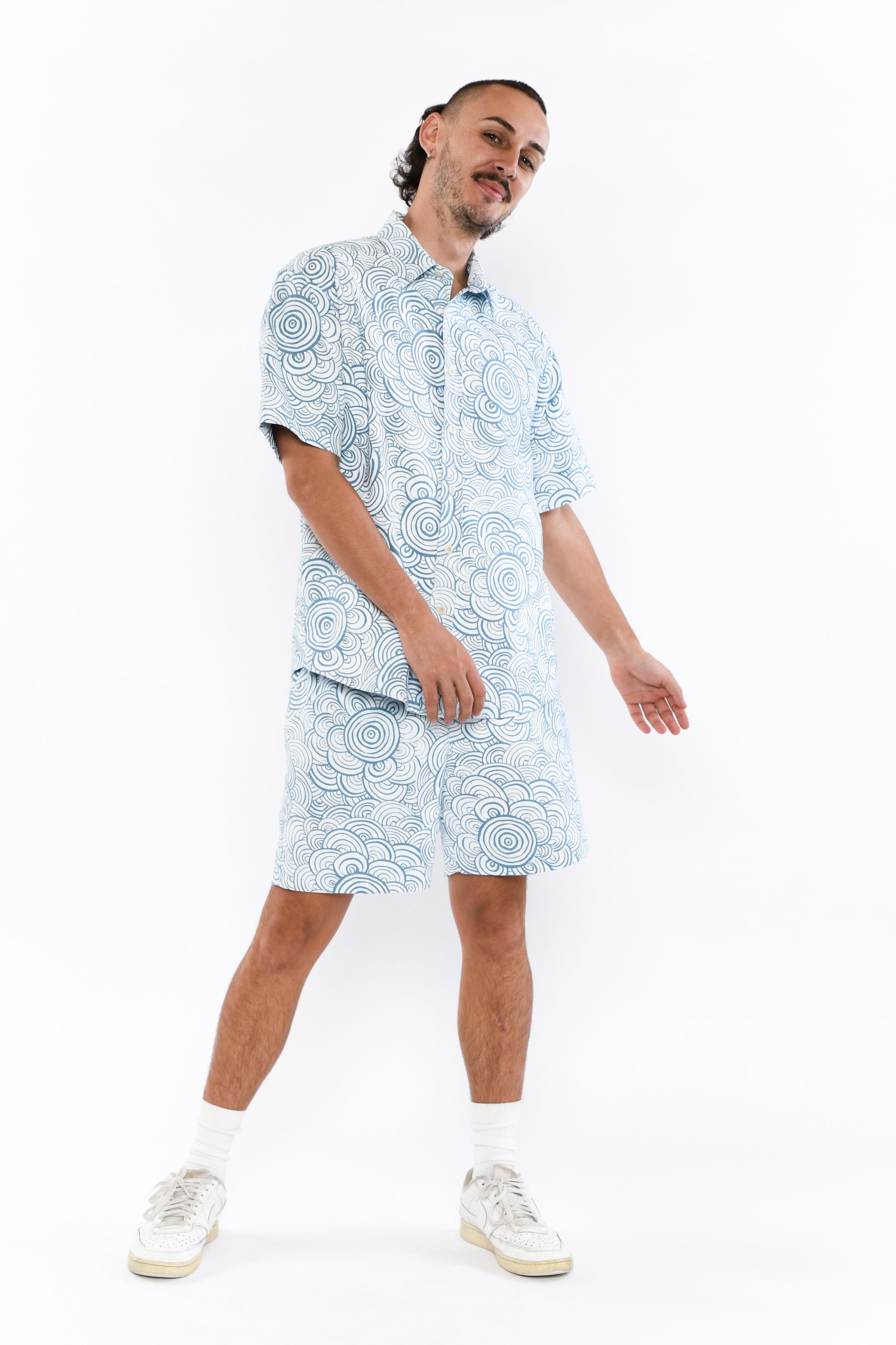 Short Sleeve Collared Shirt - Kwatye Iperte (Waterholes)