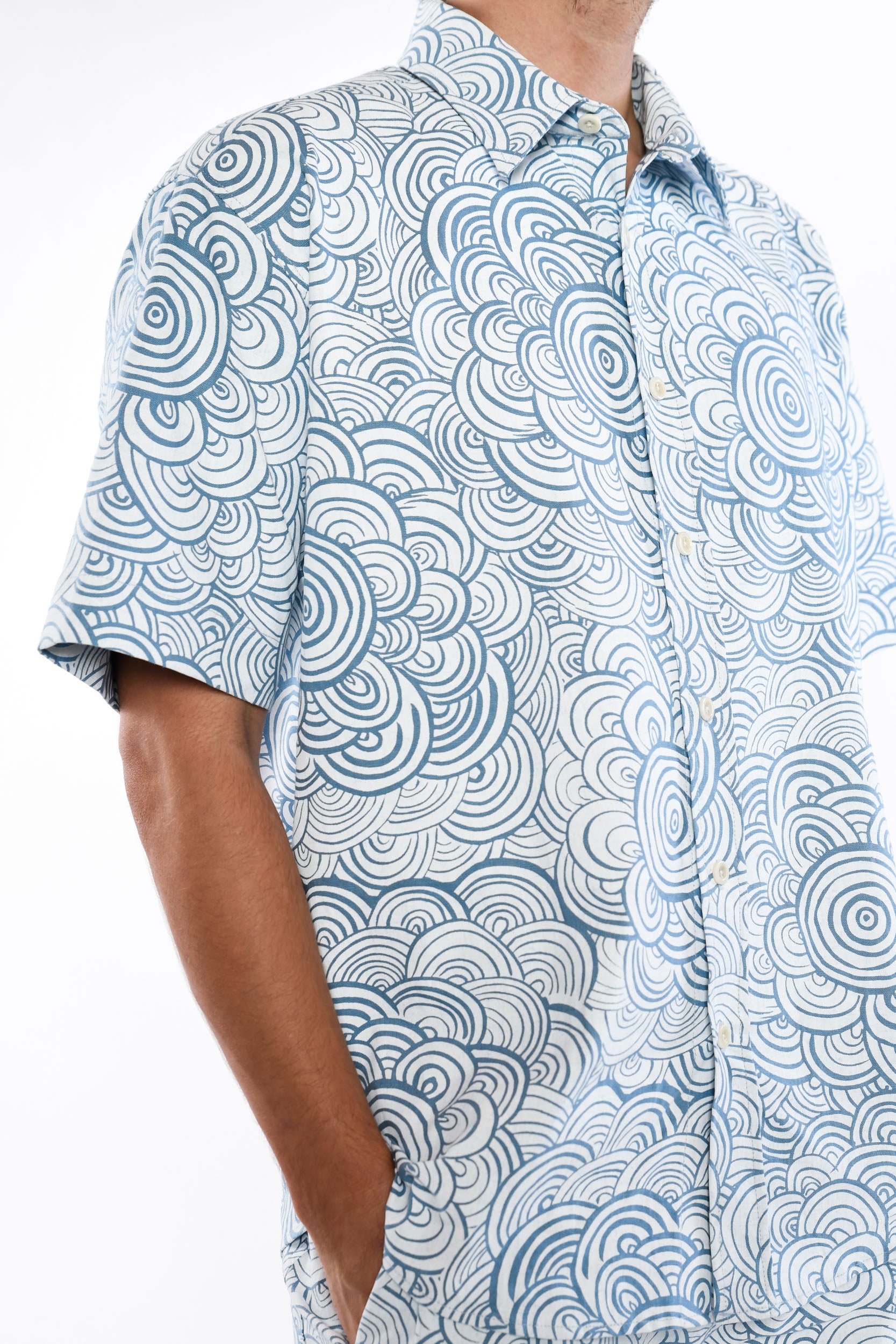 Short Sleeve Collared Shirt - Kwatye Iperte (Waterholes)