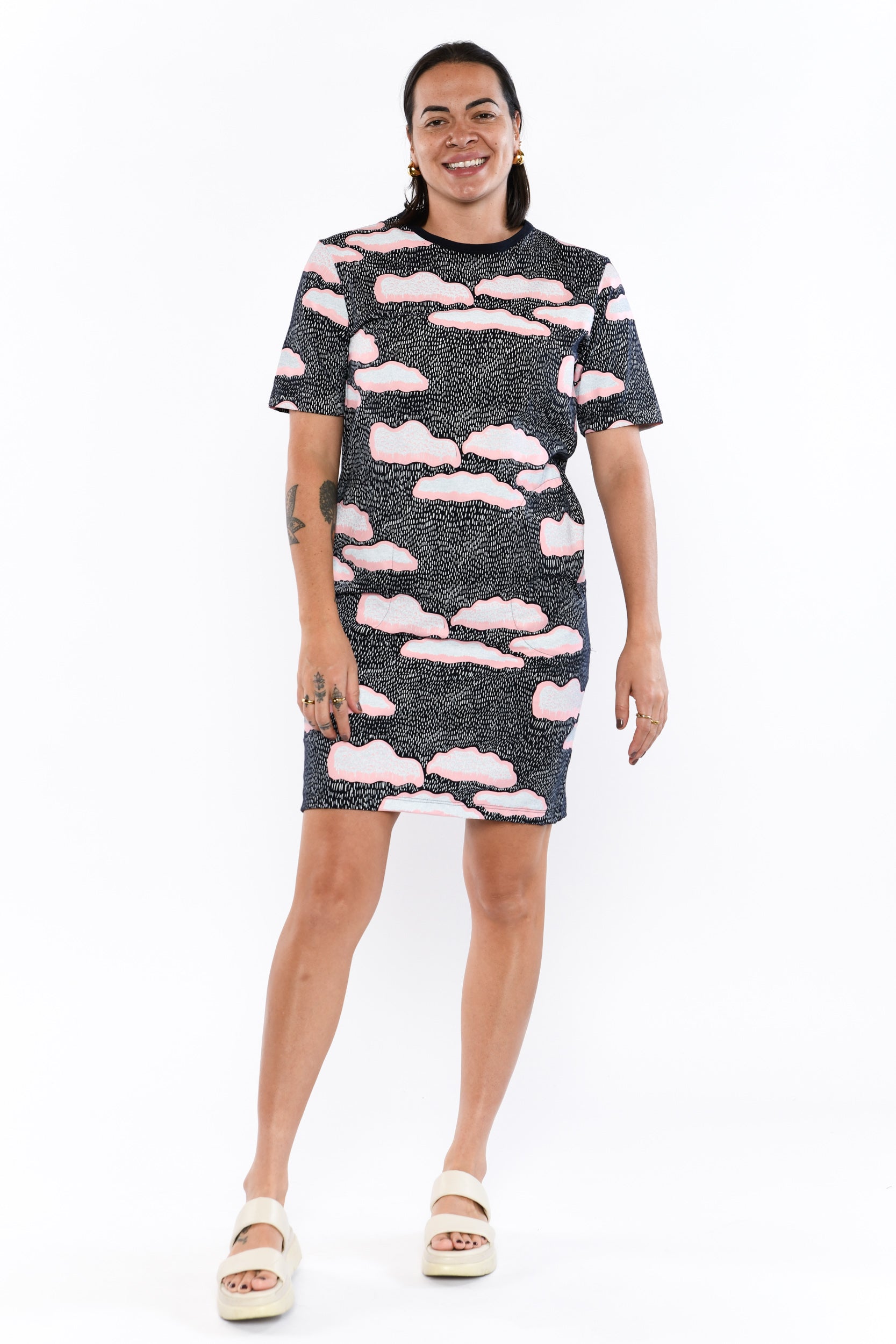 Big Tee Dress - Angkulye and Kwatye (Clouds and Rain)