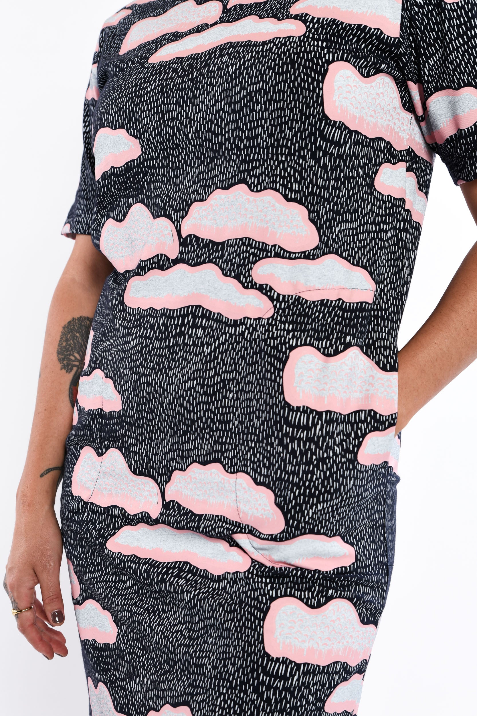 Big Tee Dress - Angkulye and Kwatye (Clouds and Rain)