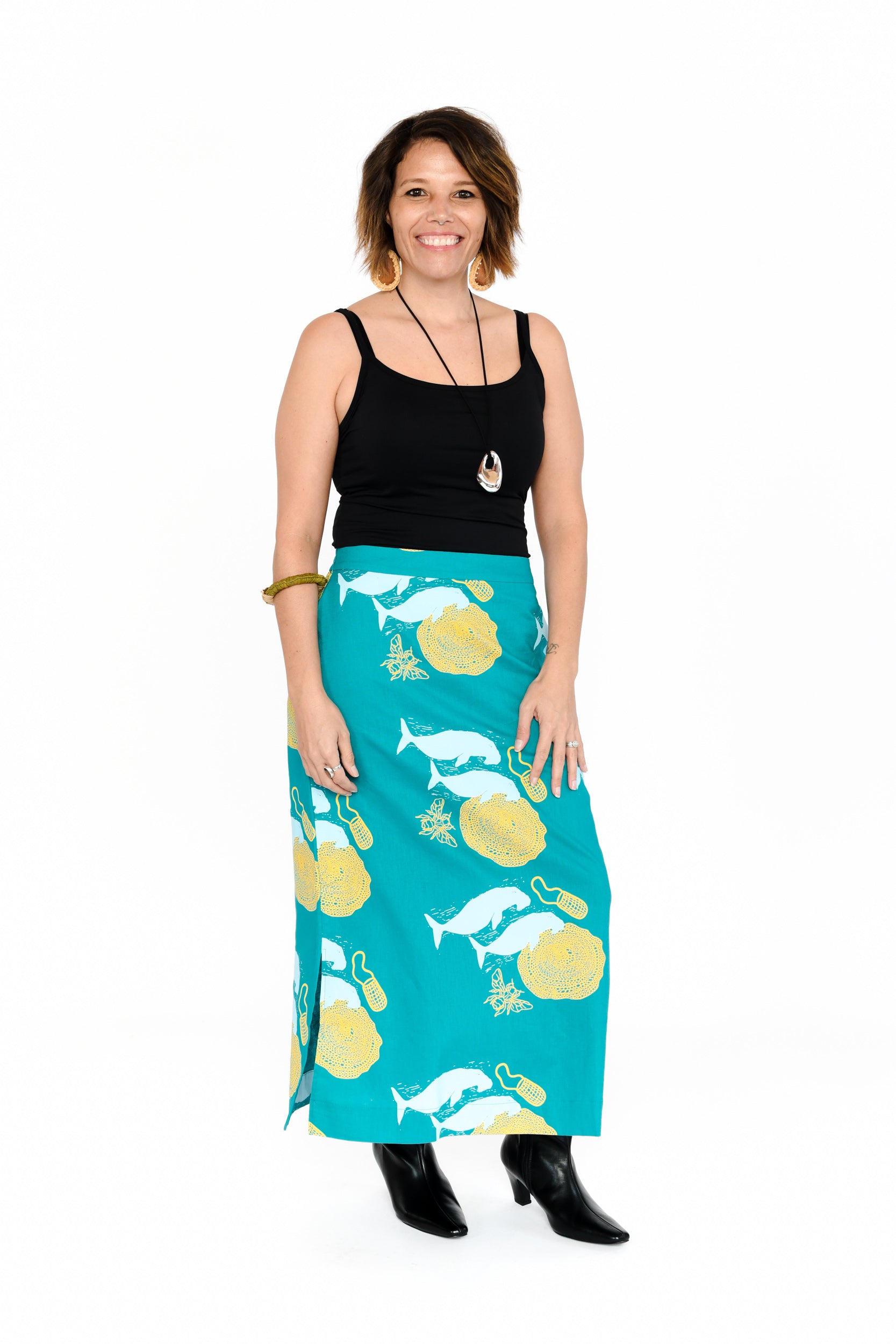 Midi Skirt - Ganunda & Bagirang (Sugar Bag Bee Honey & Dugong)