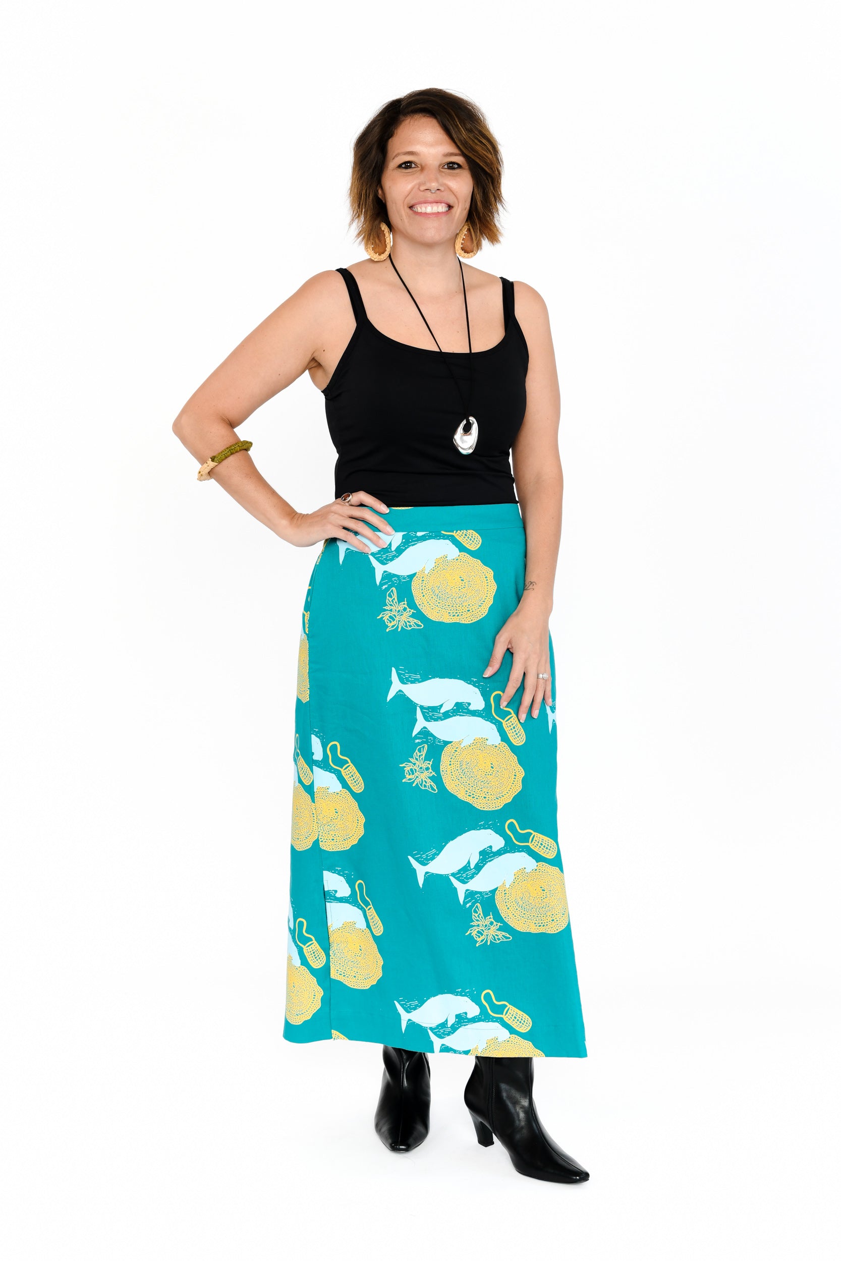 Midi Skirt - Ganunda & Bagirang (Sugar Bag Bee Honey & Dugong)