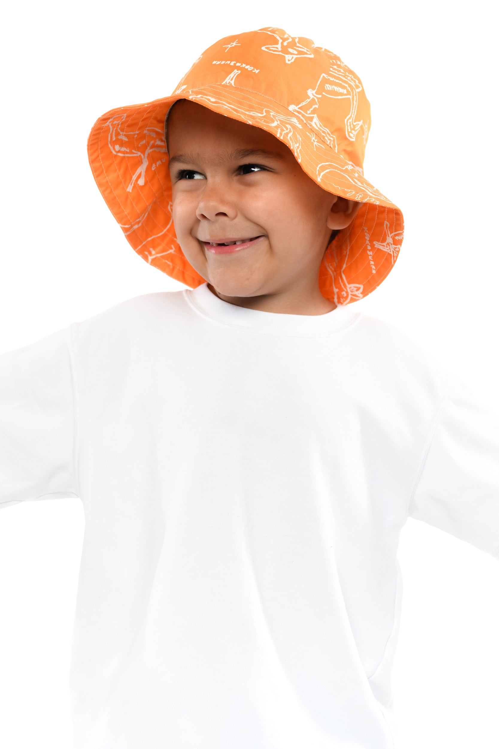Kids Bucket Hat - Jinabara Country Animals (Sunkist)
