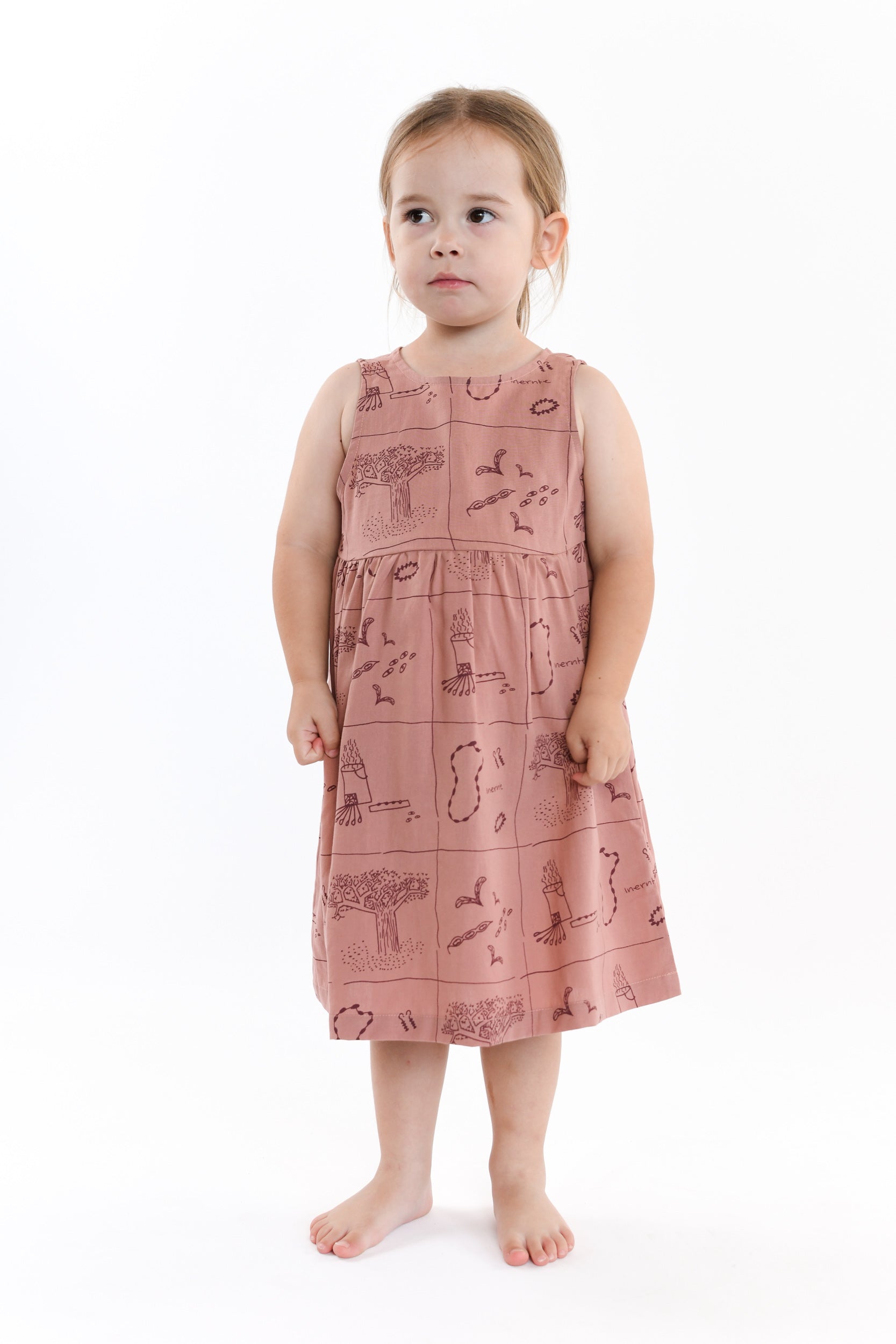 Kids Smock Dress - Inernte Necklace Making (Dusty Pink)