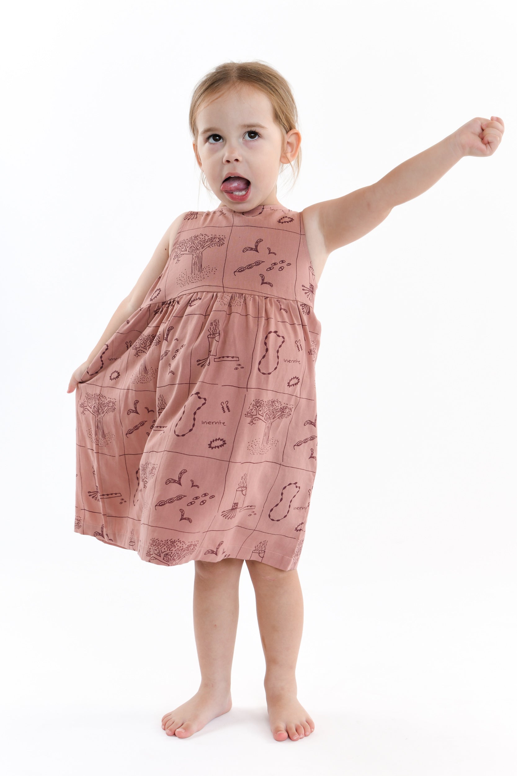 Kids Smock Dress - Inernte Necklace Making (Dusty Pink)