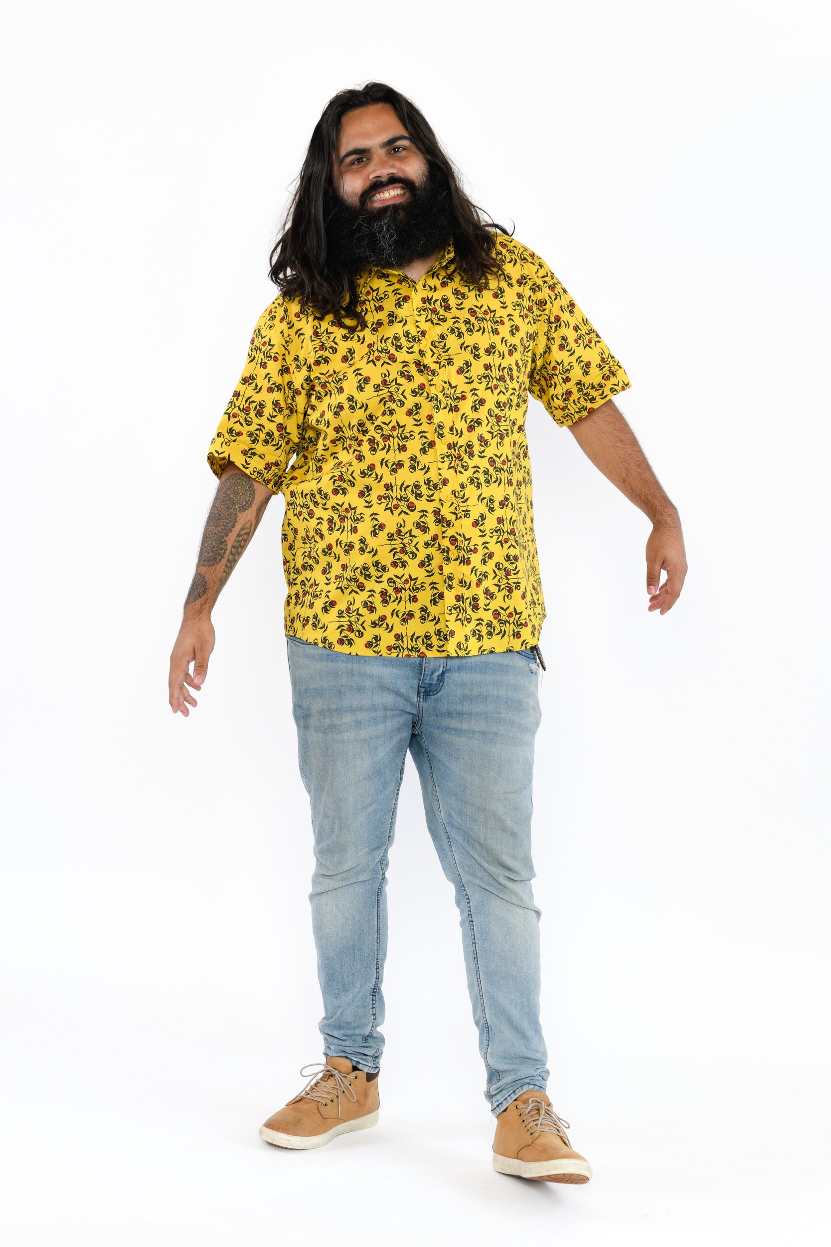 Short Sleeve Collared Shirt - Awele-awele (Bush Tomato)