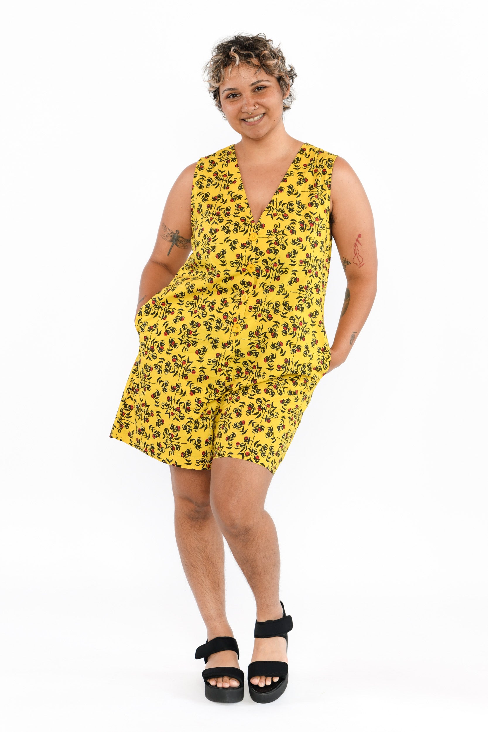 Sleeveless Playsuit - Awele-awele (Bush Tomato)