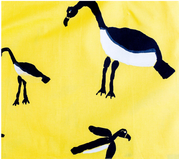 Handkerchief (Murnubbarra Karrolka (Flying Magpie Geese) by Dora Diaguma)